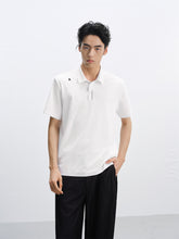 Men's Polo Shirt with Placket Print